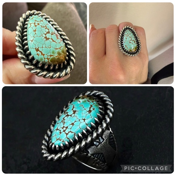 Jewelry - Will Barnes High Grade Pilot Mountain Custom Turquoise and Silver Statement Ring